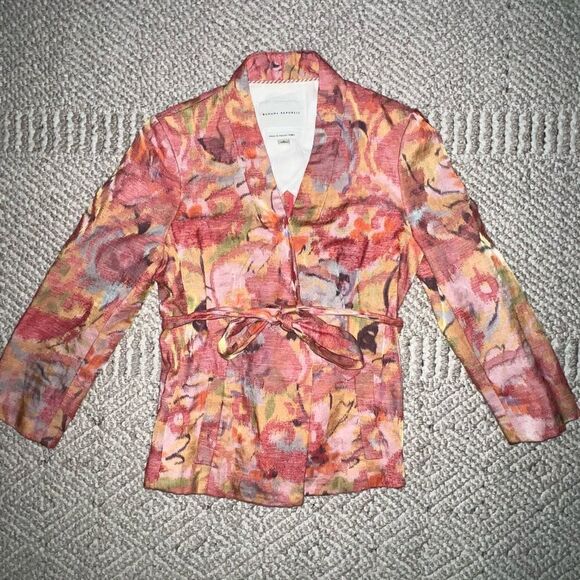 Banana Republic Floral Watercolor Blazer Jacket - Sz 2 - Picture 6 of 13